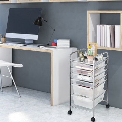 Costway 6-Drawer Organizer Cart Multipurpose Mobile Rolling Utility Storage - 9