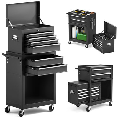 Costway 6 Drawers Rolling Tool Chest Garage Tool Storage Cabinet ...