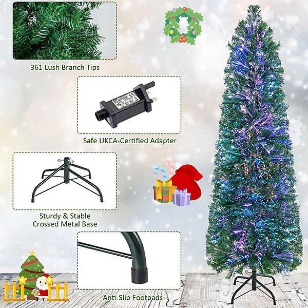 Costway 6 FT Fiber Optic Artificial Christmas Tree Prelit Costway 6 FT Fiber Optic Artificial Christmas Tree Prelit