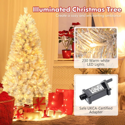 Christopher Knight Home Reese Warm White LED Pre-Lit 24-Inch Christmas Wreath - Dove Glitter