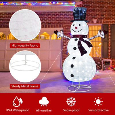 COSTWAY 6 ft Pre-Lit Christmas Snowman Pop-up Christmas