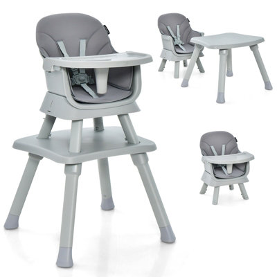 Costway 6-in-1 Baby High Chair Infant Feeding Chair Kids Stool w/Removable Tray & Cushion