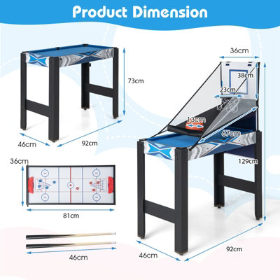 Costway 6-In-1 Kids & Adults Combo Game Table Multi Family Game Table w/ Basketball
