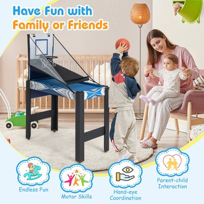 Costway 6-In-1 Kids & Adults Combo Game Table Multi Family Game Table w/ Basketball - 3
