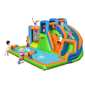 Costway 6 in 1 Kids Inflatable Water Slide Park Outdoor Bounce House Castle