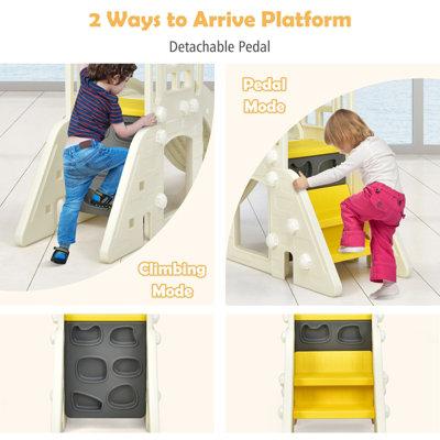 Costway 6-In-1 Kids Large Slide Toddlers Climber Slide Playset w/ Basketball Hoop - 6