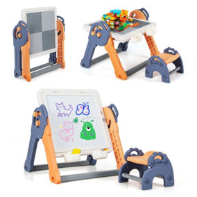 Costway 6-In-1 Multi-activity Kids Play Table & Chair Set Folding Kids Painting Easel