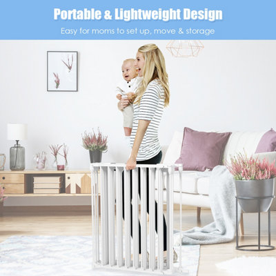 Costway 6 Panel Fireplace Fence Baby Pet Safety Gate Playpen Adjustable Room Divider - 4