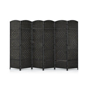 Costway 6 Panel Room Divider Folding Hand-woven Rattan Privacy Screen Wall