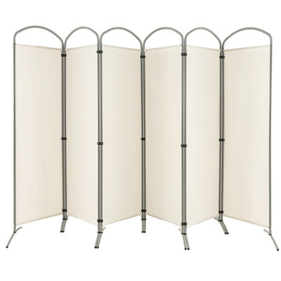 Costway 6-Panel Room Divider Folding Privacy Screen Fabric Wall Divider 331 x 188cm