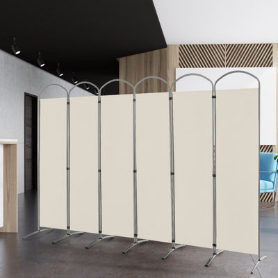 Costway 6-Panel Room Divider Folding Privacy Screen Fabric Wall Divider ...