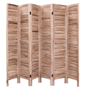 Costway 6 Panel Wooden Room Divider Folding Screen Wall Room Partition Separator Privacy