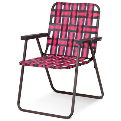Costway 6 PCS Folding Beach Chair Portable Camping Lawn Webbing Chair