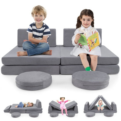 COSTWAY 6 PCS Modular Kids Play Couch Toddler Creative Furniture Play ...