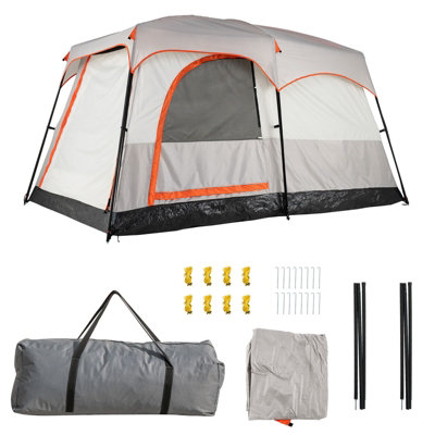 Opblaasbare campingtent, huttent, voor 2-4 personen, glamping tent, zonsonderdak, eenvoudige montage, waterdichte outdoor Oxford-tent, opblaasbare huistent