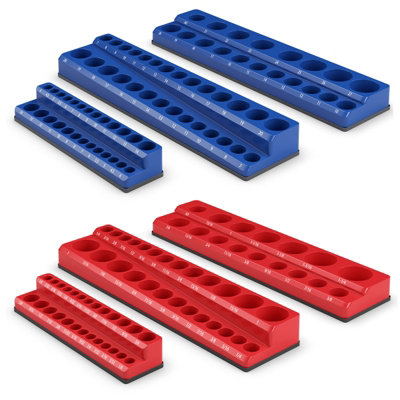 Costway 6 Piece Metric and SAE Magnetic Socket Organizer Set Socket ...