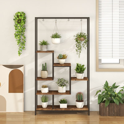 Costway 6-tier Tall Plant Stand 180cm Metal Indoor Corner Plant Shelf Display Rack - 5
