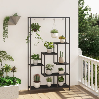 Costway 6 tier Tall Plant Stand 180cm Metal Indoor Corner Plant Shelf Display Rack