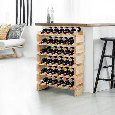 Costway 6 Tier Wine Rack 36 Bottle Stackable Storage Wine Holder Stand Drink Organizer - 3