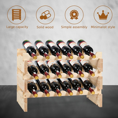 Costway 6 Tier Wine Rack 36 Bottle Stackable Storage Wine Holder Stand Drink Organizer - 8