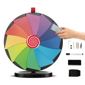Costway 60 cm Tabletop Spinning Wheel for Prizes W/ Dry Erase Marker