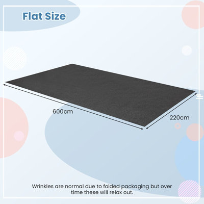 COSTWAY Garage vloermat, 800 x 220 cm, auto-olie-opvangmat, antislip, waterdicht en herbruikbaar, garagemat, antislipmat met dubbelzijdig plakband, voor garage, werkplaats