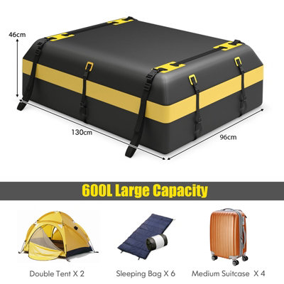 Costway 600L Large Car Roof Top Rack Luggage Carrier Bag Storage Bag Travel Waterproof