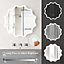 Costway 60cm Round Anti-fog 3-Color LED Lights Bathroom Mirror Waved Edge Wall Mirror