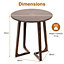 Costway 60cm Round End Table Living Room Rubber Wood Sofa Side Table with Foot Pads