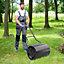 Costway 60L Steel Garden Lawn Roller Water Sand Filled Outdoor Grass Roller w/ Drain Plug