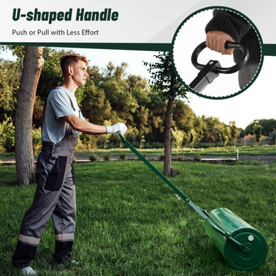 Costway 63L Metal Garden Lawn Roller Water Sand Filled Drum Grass Roller Tow Behind - 6