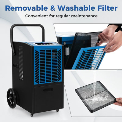 Costway 66 L/Day Commercial Dehumidifier Industrial Crawl Space Dehumidifier w/ Pump - 6