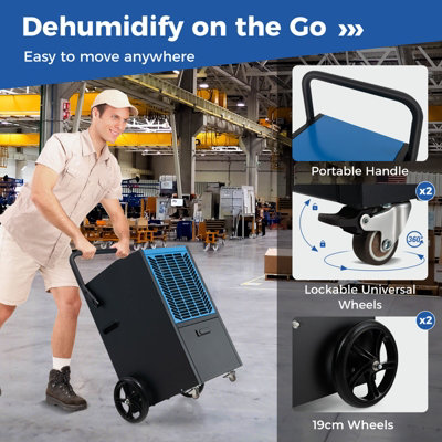 Costway 66 L/Day Commercial Dehumidifier Industrial Crawl Space Dehumidifier w/ Pump - 7