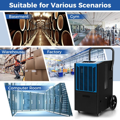 Costway 66 L/Day Commercial Dehumidifier Industrial Crawl Space Dehumidifier w/ Pump - 9