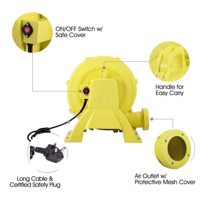 Costway 680W Electric Air Blower Pump Fan Bouncer Blower for Bouncy Castle - 7