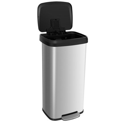 Costway 68L Kitchen Bin Soft Closure Stainless Steel Recycling Pedal Bin with Handle