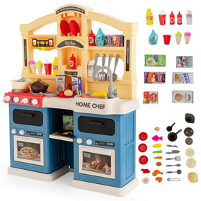 Costway 69PCS Kids Play Kitchen Children Pretend Role Play Toy Set Simulated Food Age 3+