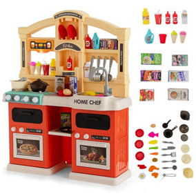 Costway 69PCS Kids Play Kitchen Children Pretend Role Play Toy Set Simulated Food Age 3+