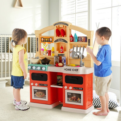 Costway 69PCS Kids Play Kitchen Children Pretend Role Play Toy Set Simulated Food Age 3