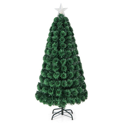 Costway 6FT Artificial Fiber Optics Christmas Tree Xmas Decoration Tree w/ 230 LED Lights DIY
