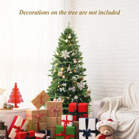 Costway 6FT Christmas Tree Unlit Xmas Tress for Indoor Outdoor Festival Decoration