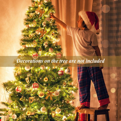 Costway 6FT Christmas Tree Unlit Xmas Tress for Indoor Outdoor Festival Decoration