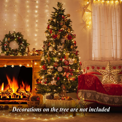 Costway 6FT Christmas Tree Unlit Xmas Tress for Indoor Outdoor Festival Decoration - 4