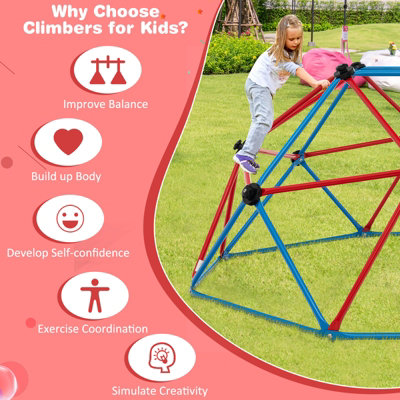 Costway 6FT Dome Climber Climbing Frame Geometric Climbing Dome Kids Toddlers Garden Gym - 4