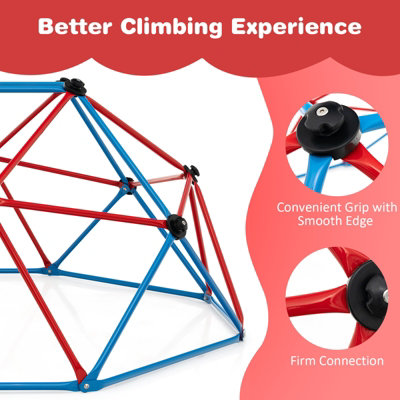 Costway 6FT Dome Climber Climbing Frame Geometric Climbing Dome Kids Toddlers Garden Gym - 6
