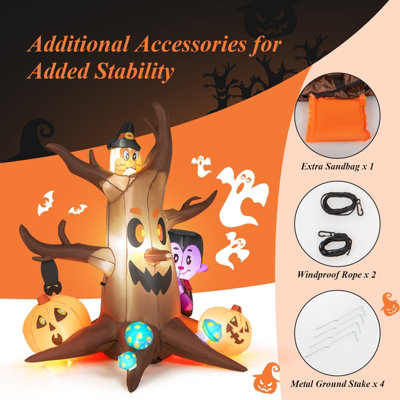 10ft Halloween Inflatable Sitting Vampire With LED Lights - Outdoor Yard Decoration For Porch & Trees