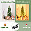 Costway 6FT Pre-Lit Artificial Christmas Tree Hinged Pencil Xmas Tree w/ 250 Warm Lights