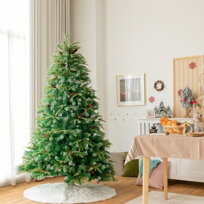 Costway 6FT Pre-Lit Artificial Christmas Tree Snowy Xmas Tree 350 LED 11 Lighting Modes - 4