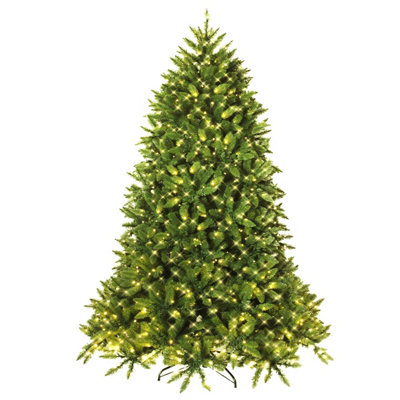 Costway 6FT Pre-Lit Artificial Christmas Tree Xmas Tree 8 Lighting Modes 650 LED Lights