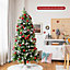 Costway 6FT Snow Flocked Christmas Tree Artificial Pine Xmas Trees with Red Berries